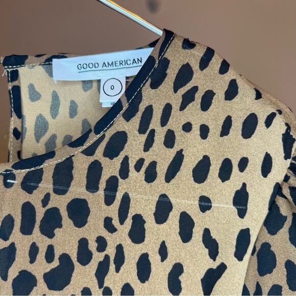 Good American Feline Fine Keyhole Blouse Cheetah, Size 4, NWOT - Picture 5 of 5